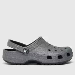 image of Crocs Black Classic Glitter Clog Sandals