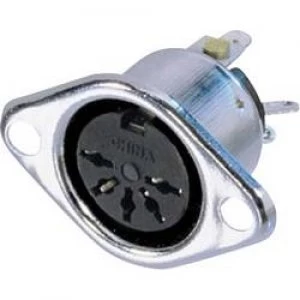 Image of DIN connector Sleeve socket straight pins Number of pins 5 Silver Neutrik NYS325