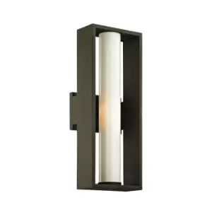 image of Mondrian 1 Light Wall Sconce Textured Bronze, Glass, IP44