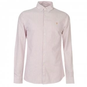 Image of Farah Vintage Farah Brewer Stripe Shirt Mens - Red Coat 632