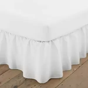 Image of Poetry Plain Dye 144 Thread Count Combed Yarns White King size Platform Valance - Charlotte Thomas