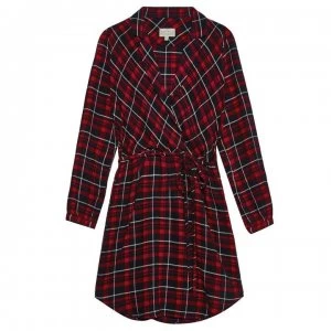 Jack Wills Millgate Checked Wrap Shirt Dress - Red