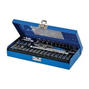 Image of Silverline Socket Wrench Set 1/4" Drive Metric 38pce - 38pce