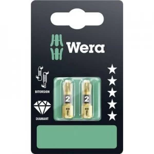 Image of Wera 855/1 BDC SB SiS Philips bit PZ 2 Tool steel DLC coated D 6.3 2 pcs
