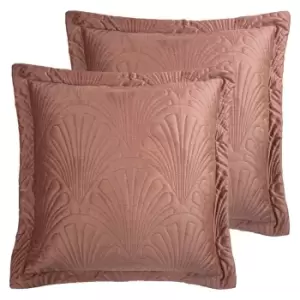 image of Paoletti Palmeria Twin Pack Polyester Filled Cushions Blush