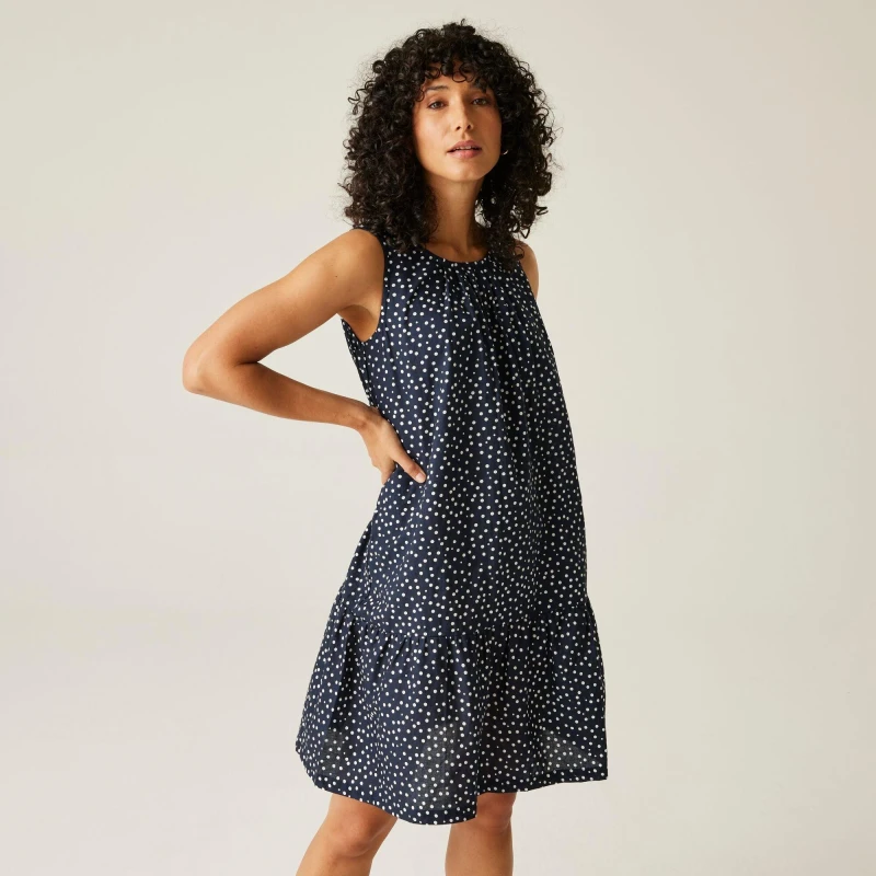 Image of Regatta Womens Trisa Smock Dress Navy/White Micr female 10