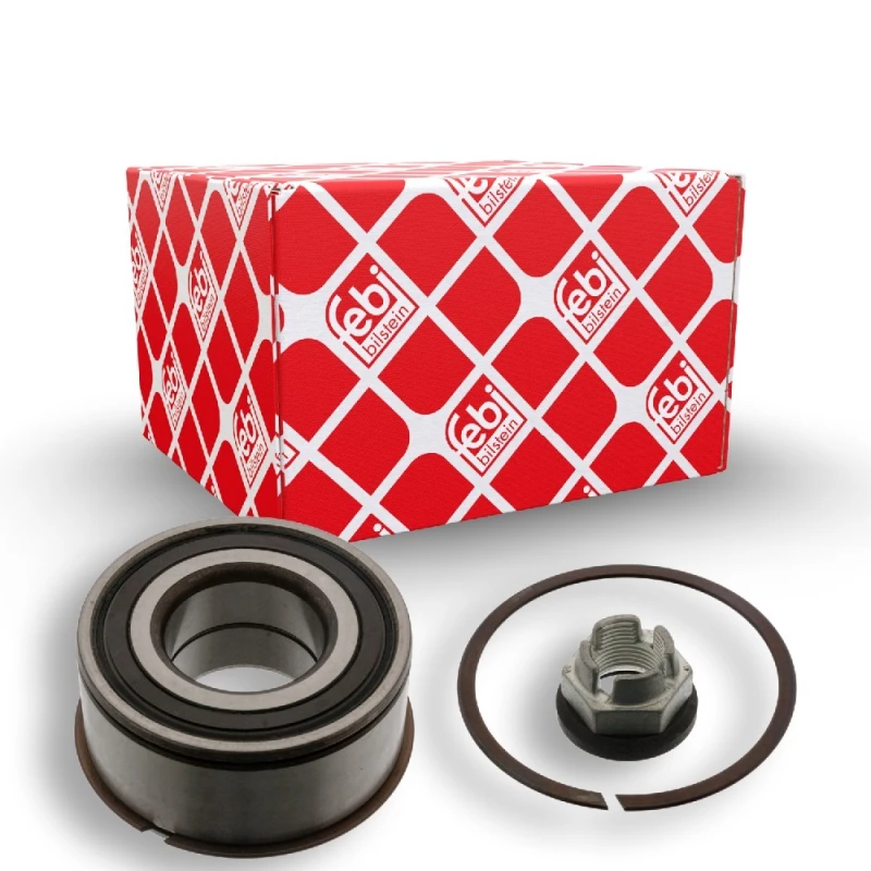 Image of FEBI BILSTEIN 19811 Wheel bearing kit with axle nut, Front Axle Right, with ABS sensor ring Wheel Bearing Kit (654)
