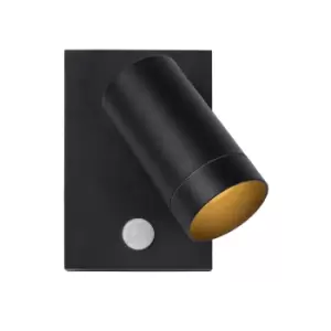 Image of Taylor Modern Wall Spotlight Outdoor, PIR Sensor - 1xGU10 - IP54 - Black