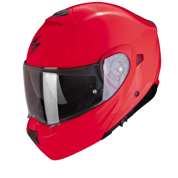 image of Scorpion Exo-930 Evo Solid Red Fluo Modular Helmet 2XL