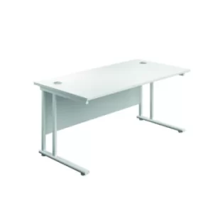 Image of Jemini Rectangular Cantilever Desk 1200x800x730mm White/White KF806899