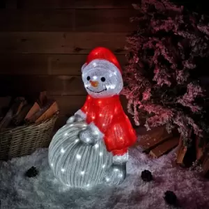 image of 60cm LED Indoor Outdoor Acrylic Snowman Christmas Decoration