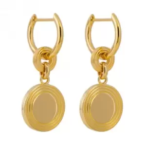 Image of Statement Gold Plated Disc Assembled Hoop Earrings E6256