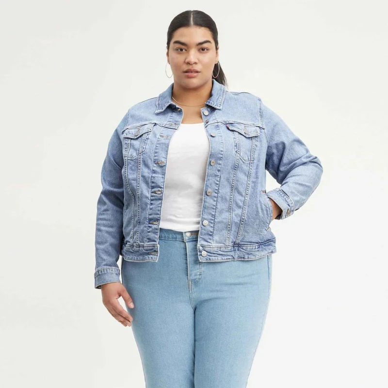Image of Levis Womens Classic Button-Through Denim Jacket All Mine Plus female 20 (3XL)