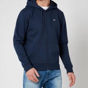 Image of Tommy Jeans Mens Regular Fleece Zip Hoodie - Twilight Navy - L