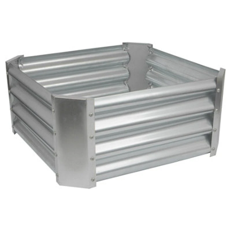 Image of Harbour Housewares Square Galvanised Steel Raised Garden Bed - 60cm x 60cm - 1pc Silver
