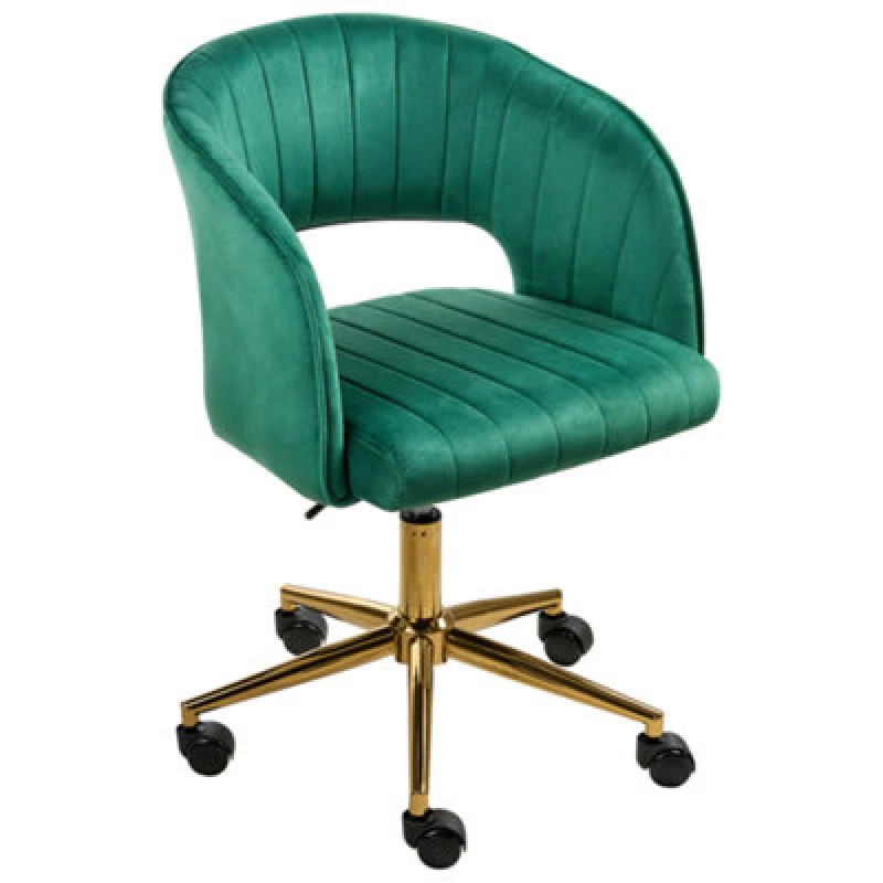 Image of Beliani Desk Chair Katonah Velvet Green