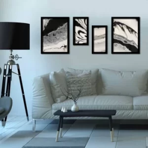 Image of 4P3040SCT010 Multicolor Decorative Framed MDF Painting (4 Pieces)
