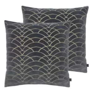 image of Ashley Wilde Dinaric Polyester Filled Cushions Twin Pack Viscose Ink