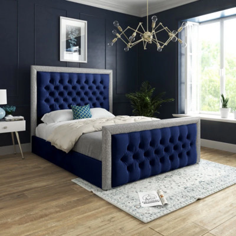 Image of Ds Living Cheltenham Glitter And Plush Velvet Upholstered Single Bed Frame 3ft