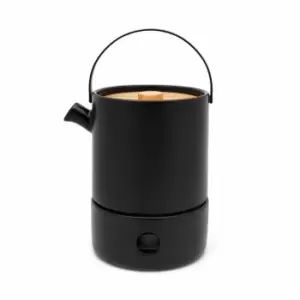 Image of Bredemeijer Tea Set Umea Design Stoneware Teapot 1.2L with Warmer in Black with