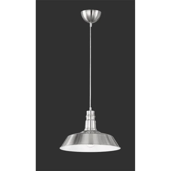 image of Will Modern Dome Pendant Ceiling Light Nickel Matt