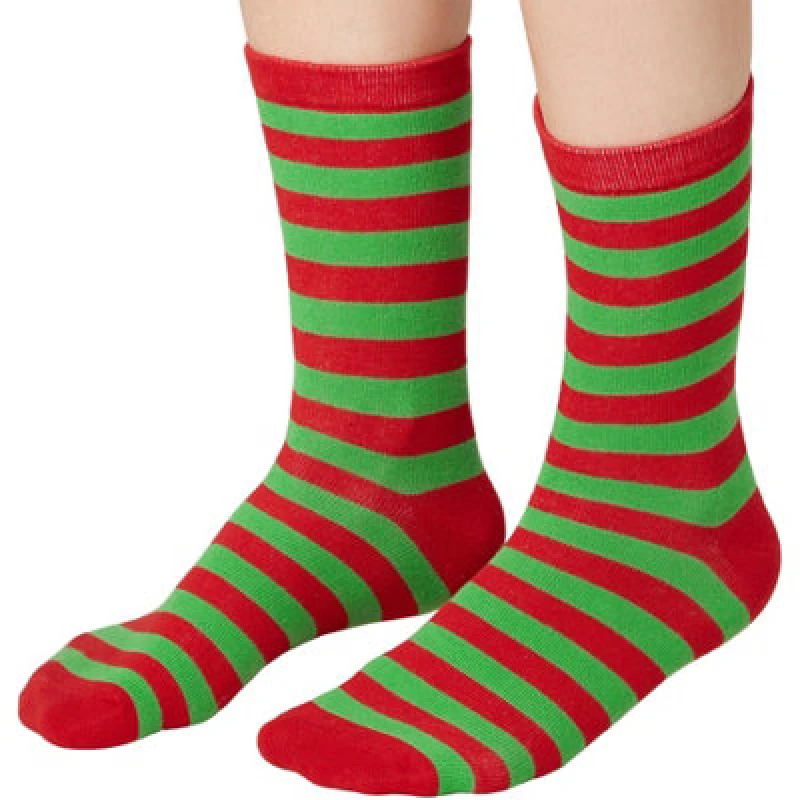 Image of Tectake Striped Christmas Socks Green-Red 35-38 - 303506