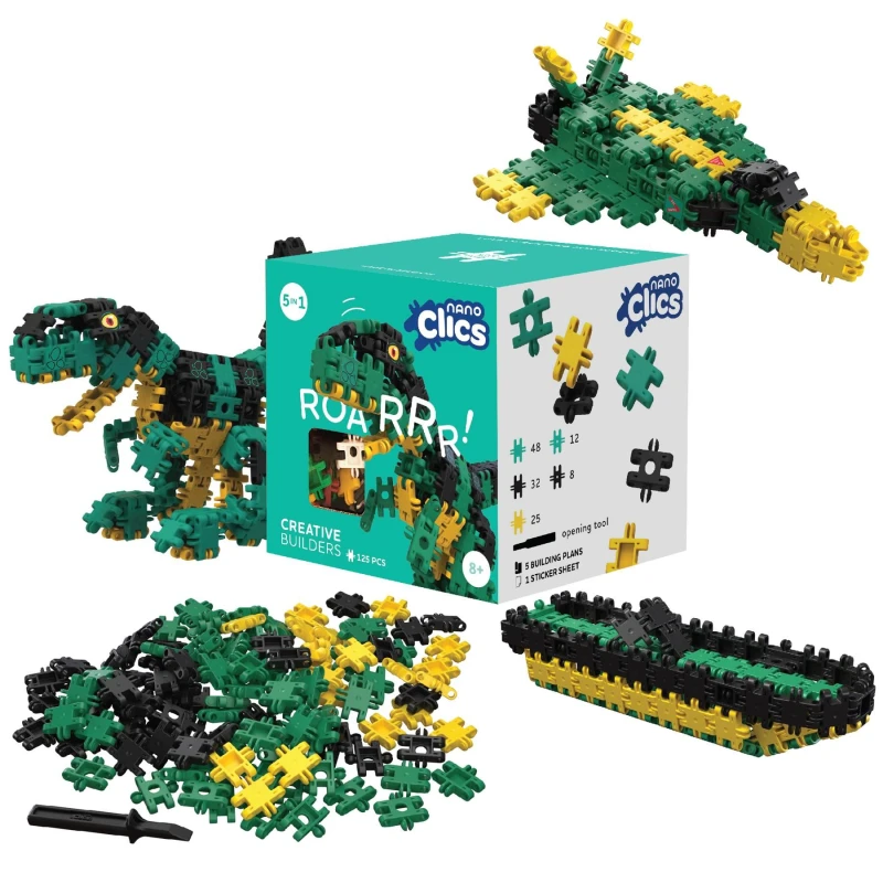Image of Nano Clics Creative Builders 125 Konstruktionsspielzeug fur Kinder ab 8 Jahren kreatives Lernspielzeug im 125-teiligen Set Bausteine fur Madchen un
