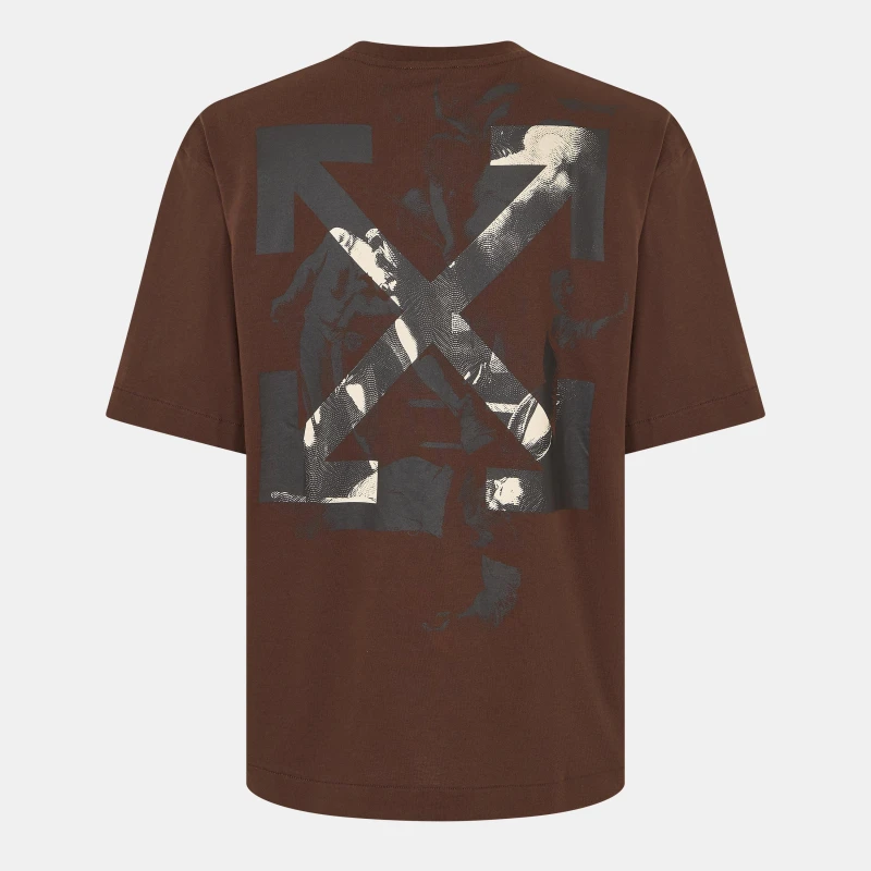 Image of Off White Mens Arrow Skate T-Shirt Choc/Crme male XS
