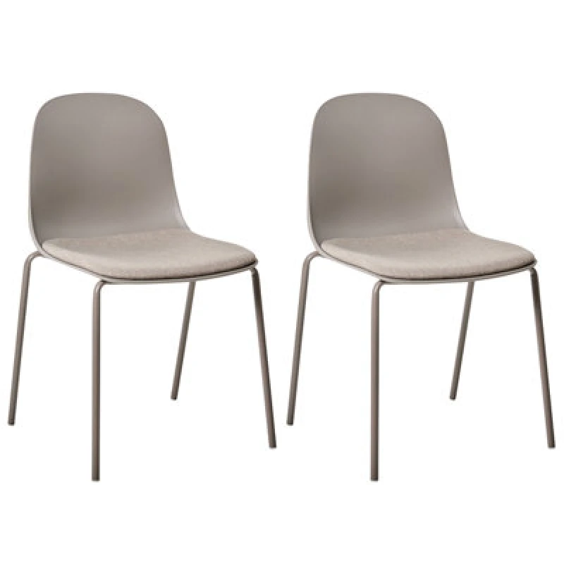 Image of Beliani Set Of 2 Conference Chairs Dorr Taupe