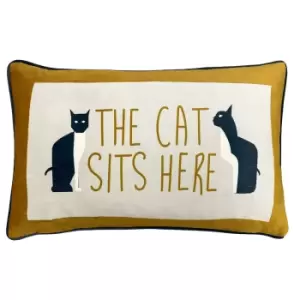 Image of Kitta Sits Here Cushion Ochre