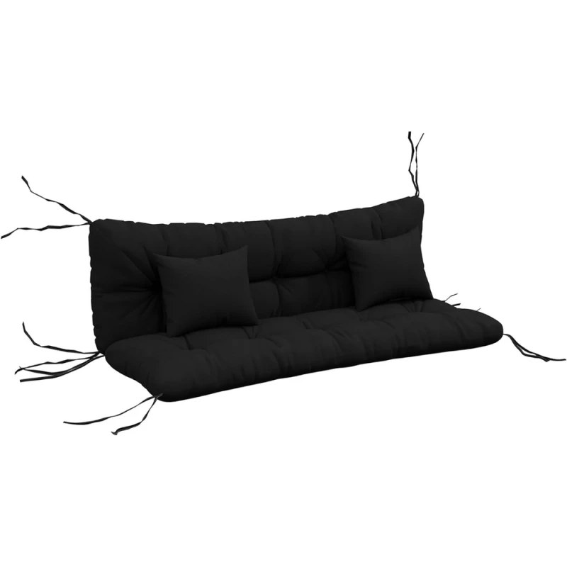 Image of Outsunny Outsunny Outdoor Seat Cushions Back Cushion with 2 Pillows 84G-356V70BK