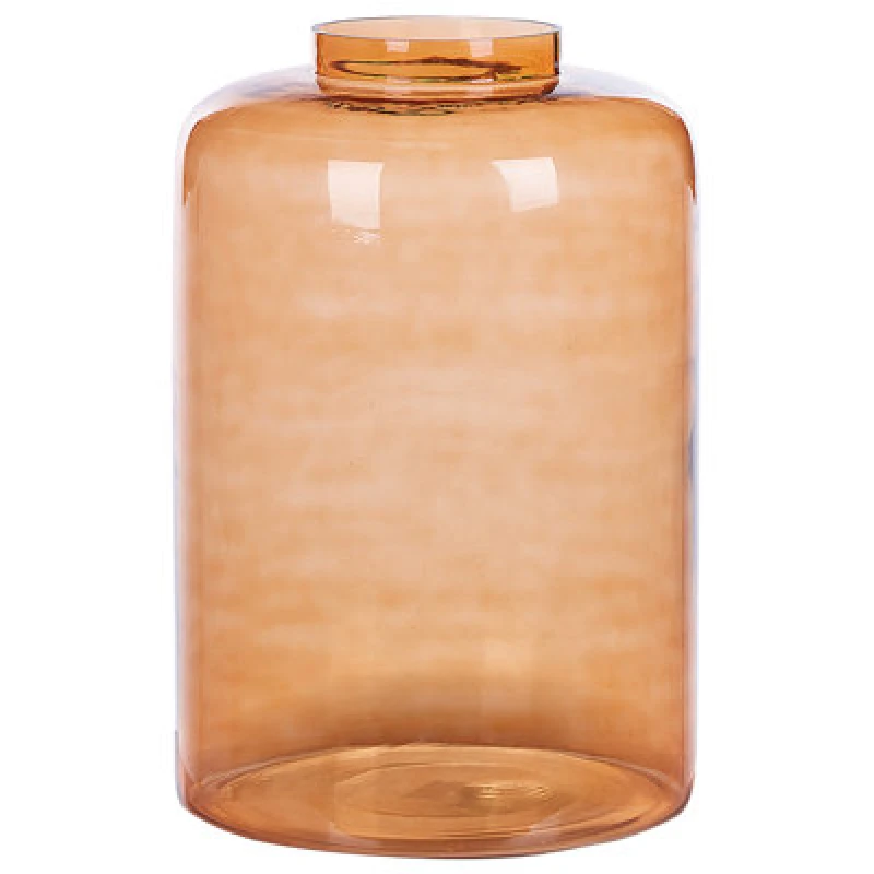 Image of Beliani Decorative Vase Mirchi Glass 41cm Orange