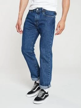 Image of Levis 501 Original Fit Jeans - Stonewash, Size 30, Inside Leg L=34", Men