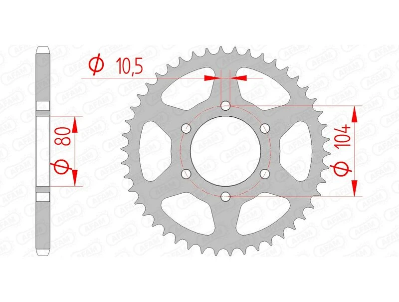 Image of AFAM 16606-45 Chain Sprocket Steel Chain Sprocket (5479)