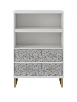 image of Cosmoliving Scarlett Bookcase With Drawers White