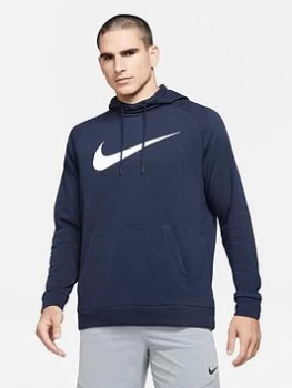 Image of Nike Training Dry Fleece Overhead Hoody - Navy, Size 2XL, Men
