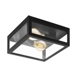 Image of Eglo Almonte 1 Ceiling & Exterior Wall Light - Black