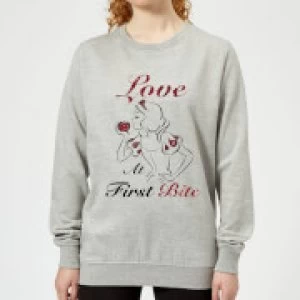 image of Disney Princess Snow White Love At First Bite Womens Sweatshirt - Grey - L