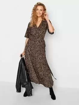 Image of Long Tall Sally Animal Print Midaxi Dress, Brown, Size 12, Women