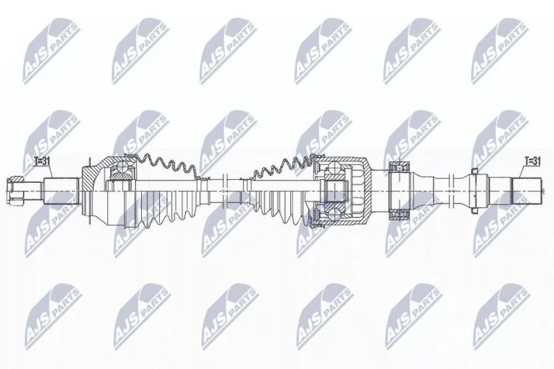 Image of NTY NPW-MZ-082 Drive shaft Manual Transmission, Front Axle Right Drive Shaft (13)