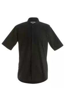 Image of Mandarin Collar Fitted Short Sleeve Shirt