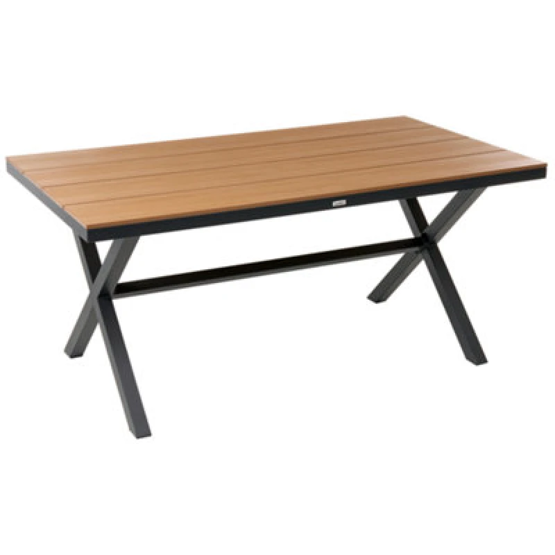 Image of Beliani Garden Dining Table Tiano 160 Cm 90 Cm Metal Black