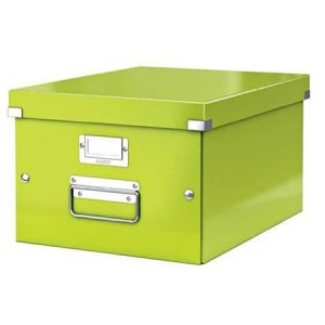 image of Leitz Click And Store Collapsible A4 Medium Storage Box Green