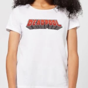 Image of Marvel Deadpool Logo Womens T-Shirt - White - 3XL