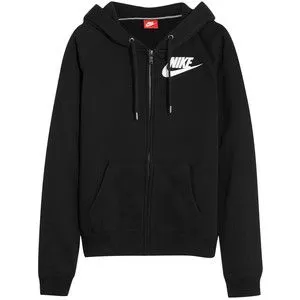 image of Nike Older Girls Full Zip Hoodie - Black/White, Size L=12-13 Years, Women