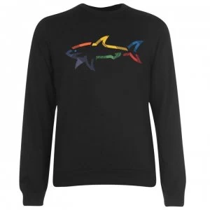 image of Paul And Shark Multi Colour Shark Crew Sweatshirt - Navy 013