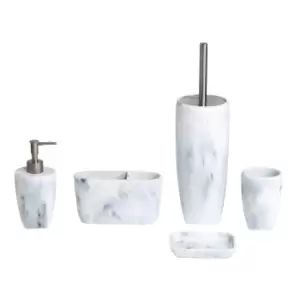 image of Showerdrape Octavia White Collection 5 Piece Bathroom Set