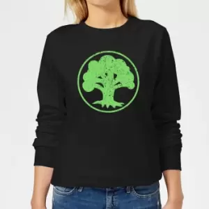 Image of Magic The Gathering Mana Green Womens Sweatshirt - Black - L