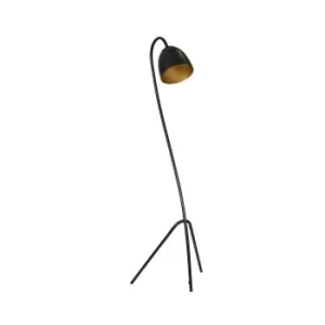 Image of Emibig Haris Black/Gold Tripod Floor Lamp 1x E27