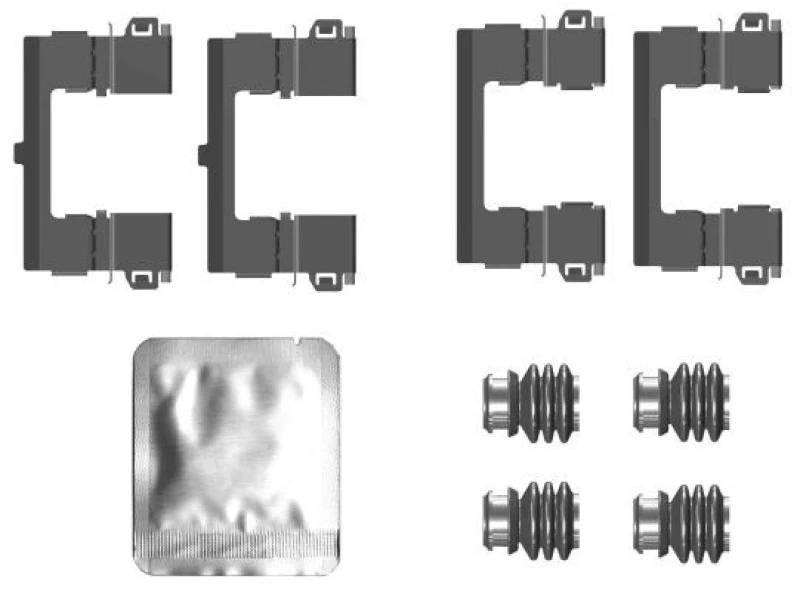 Image of HELLA Brake pad fitting kit HELLA 8DZ 355 207-391